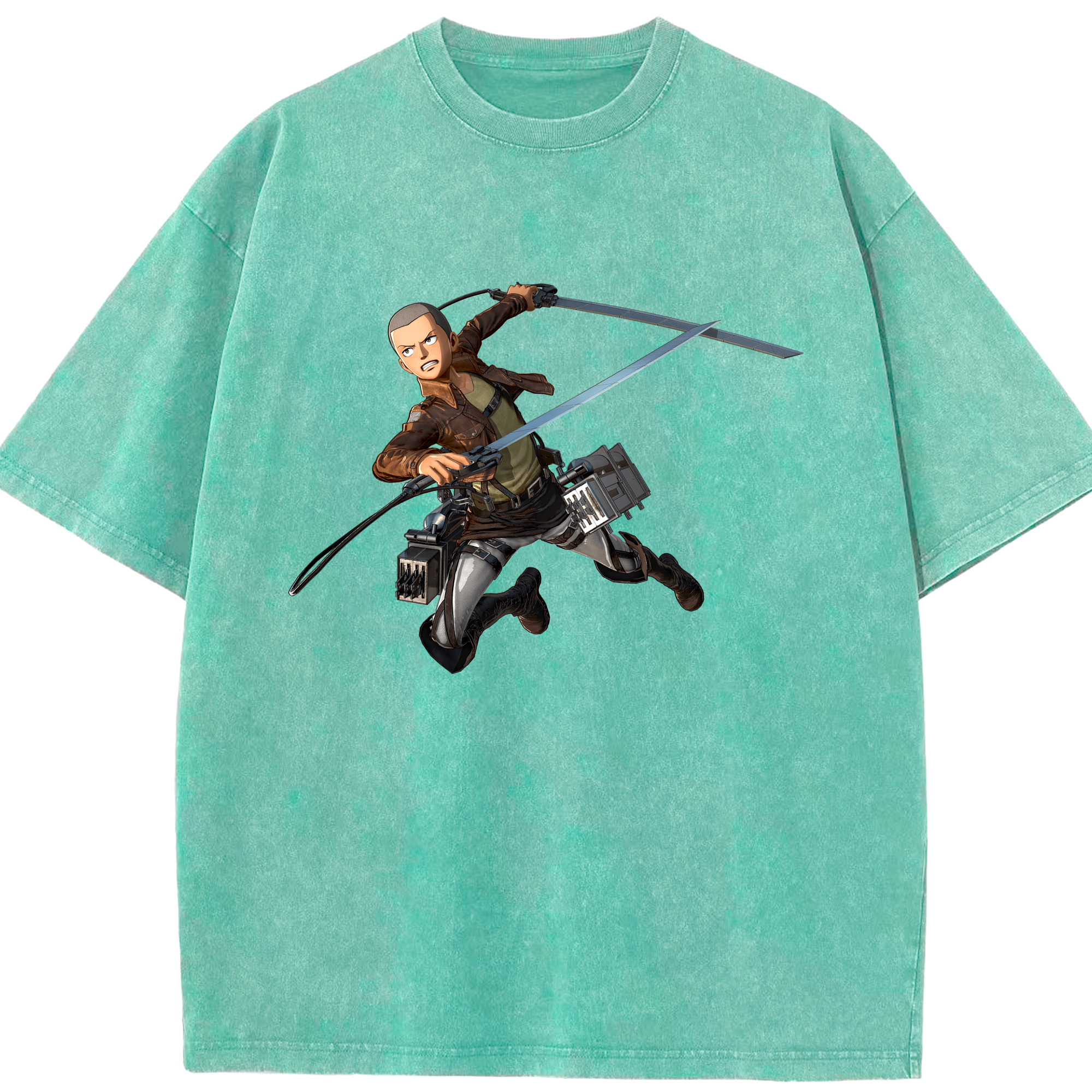 （画像用） 進撃の巨人 コニー·スプリンガー Attack on Titan Connie Springer 綿100% ヴィンテージ風 半袖Tシャツ（フロントプリント）